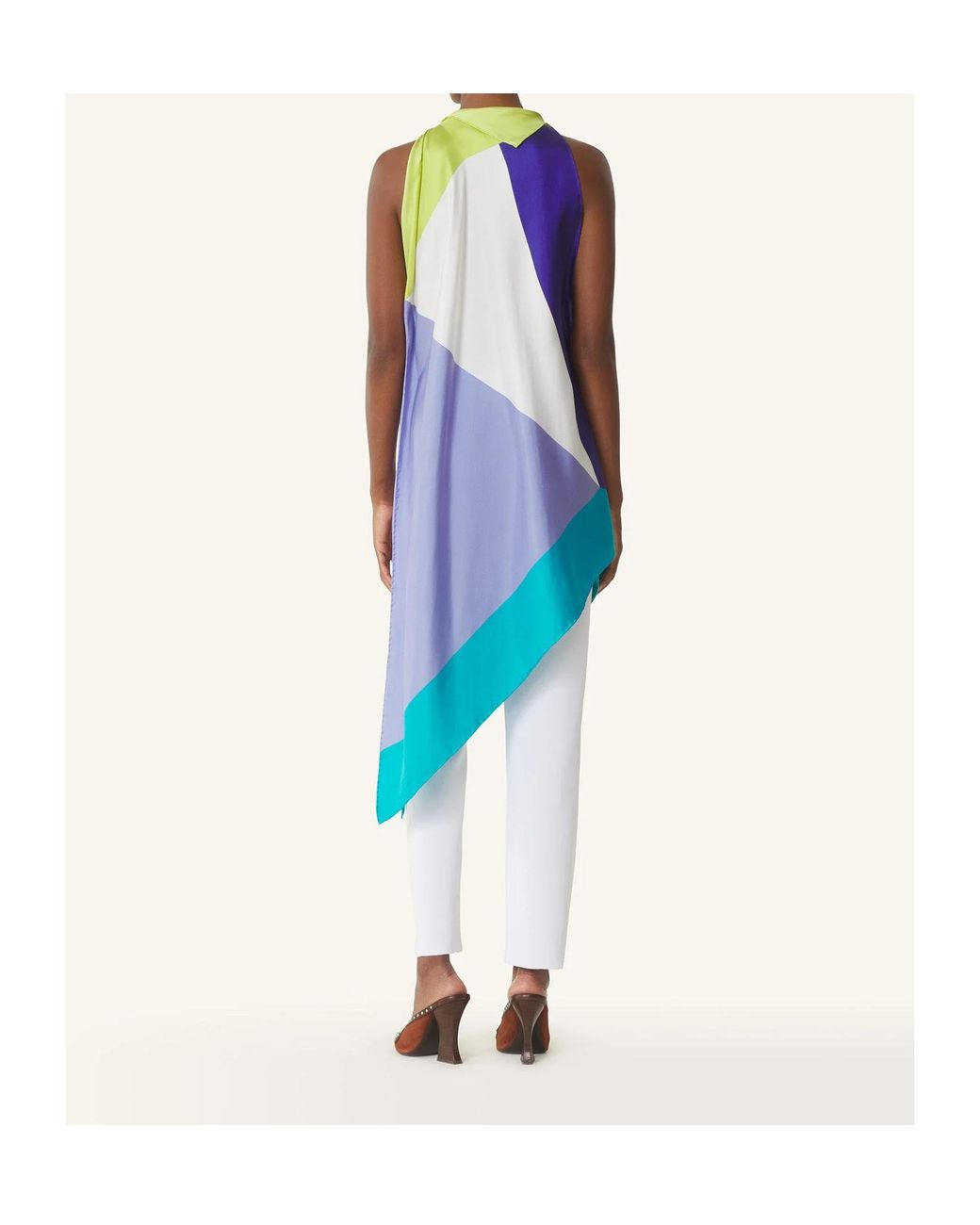 Lanvin Blue Geometric-Pattern Top
