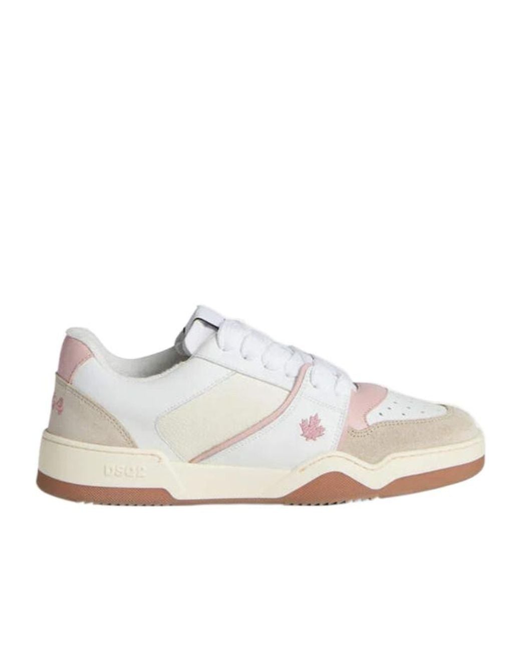 DSquared² White Spiker Panelled Lace-Up Sneakers