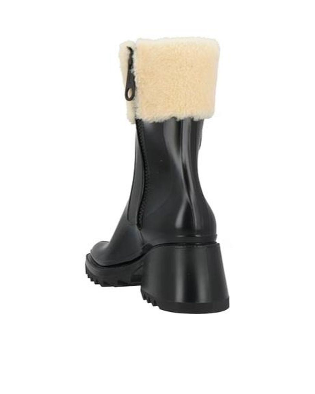 Chloé White Two-Tone Square-Toe Ankle Boots