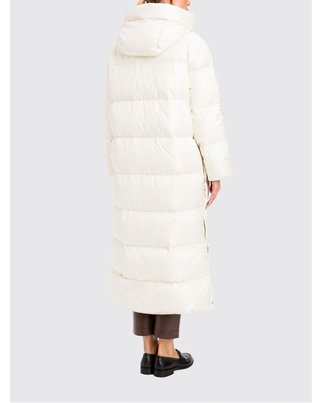 Twinset Gray Quilted Hooded Coat