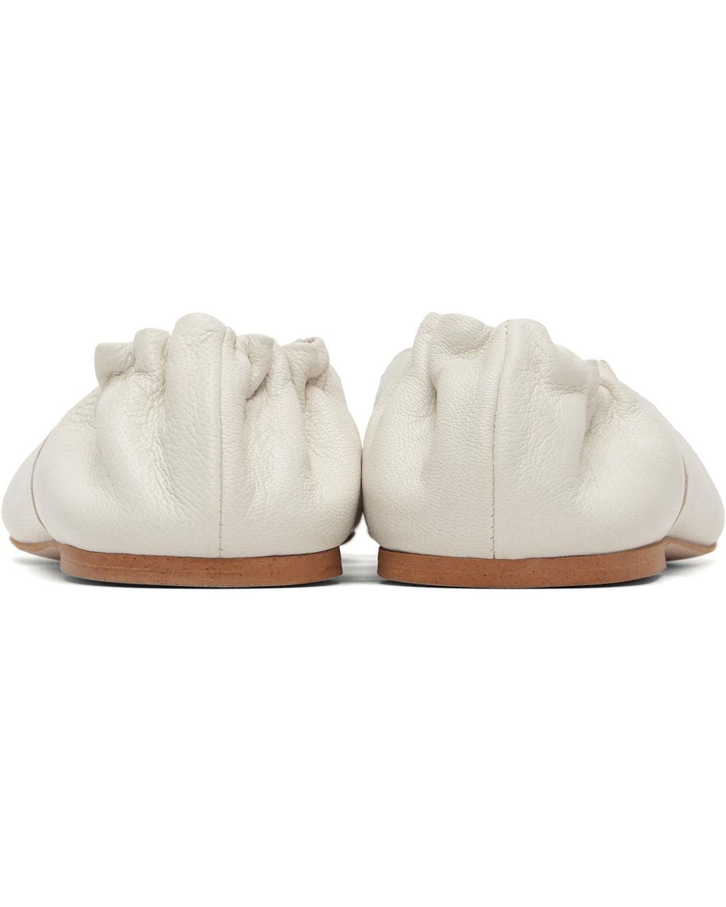 A.P.C. White Leather Ballet Flats
