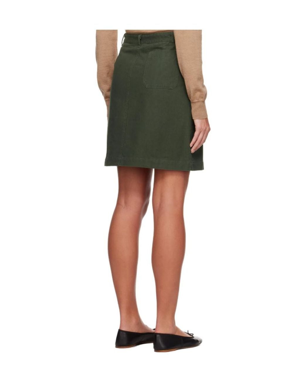 A.P.C. Green Mini Button Skirt