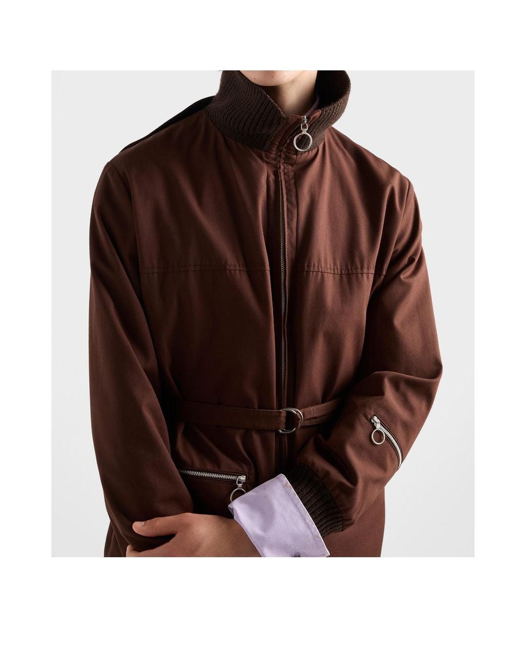 Prada Brown Technical Fabric Jacket for men