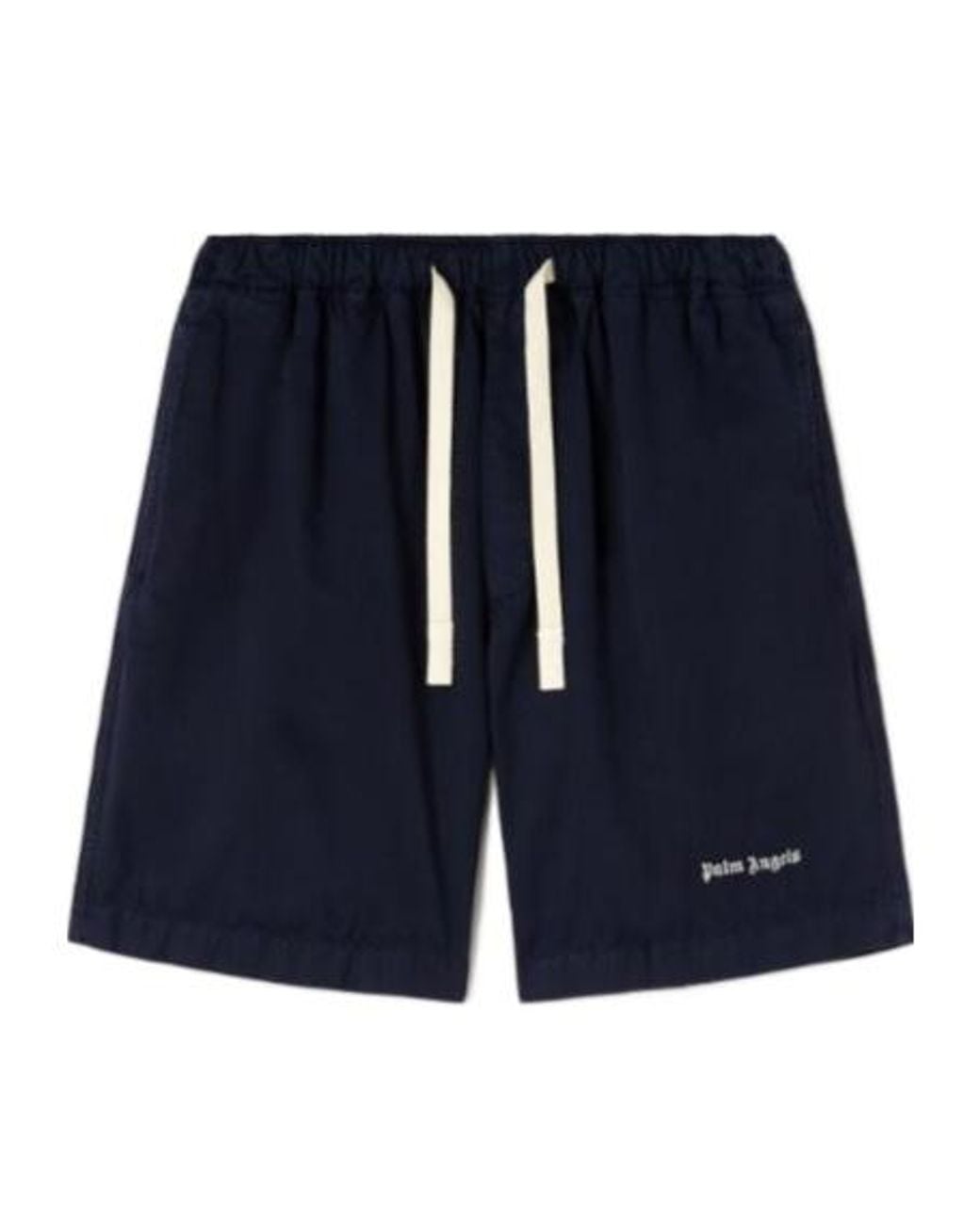 Palm Angels Blue Logo-Embroidered Drawstring Bermuda Shorts for men