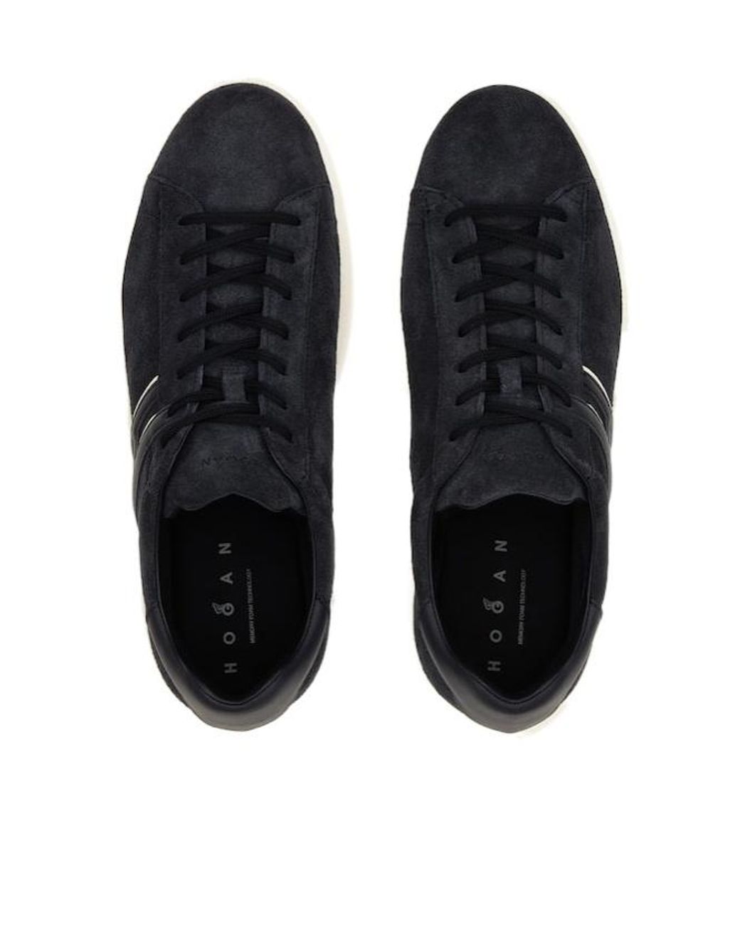 Hogan Black Leather Sneakers With Logo-Embellished Side Panels for men
