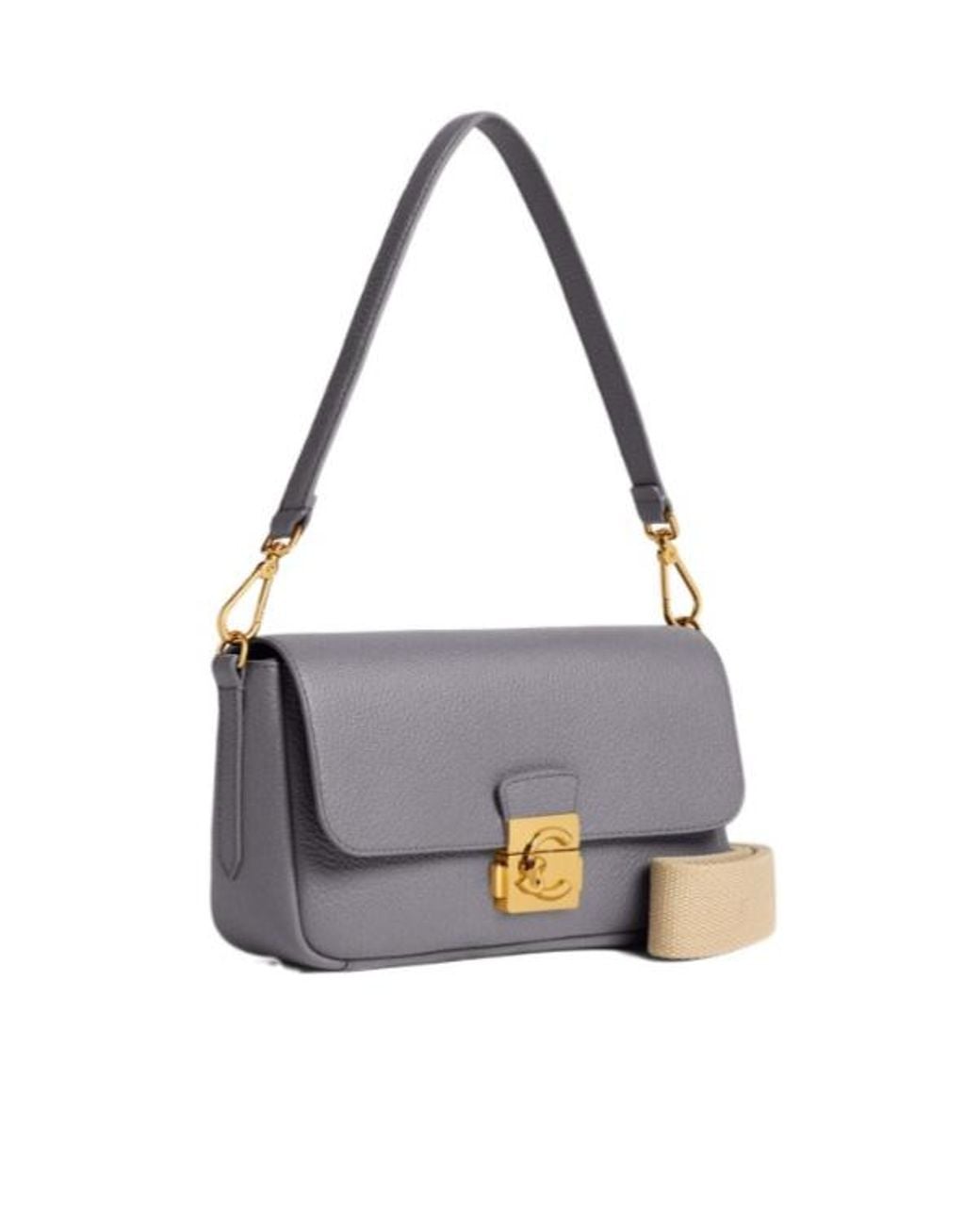 Coccinelle Gray C Me Lock Medium Shoulder Bag
