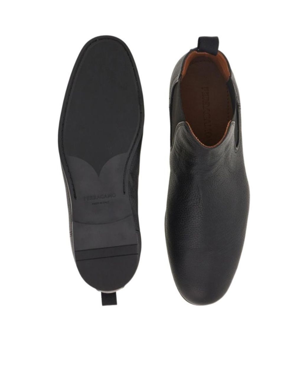 Ferragamo Black Sterling Elastic Side-Panel Ankle Boots for men