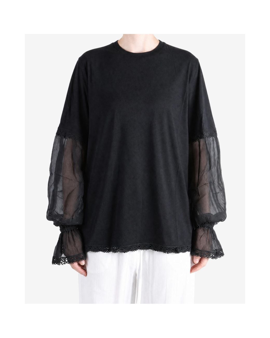 Ann Demeulemeester Black Crew-Neck T-Shirt