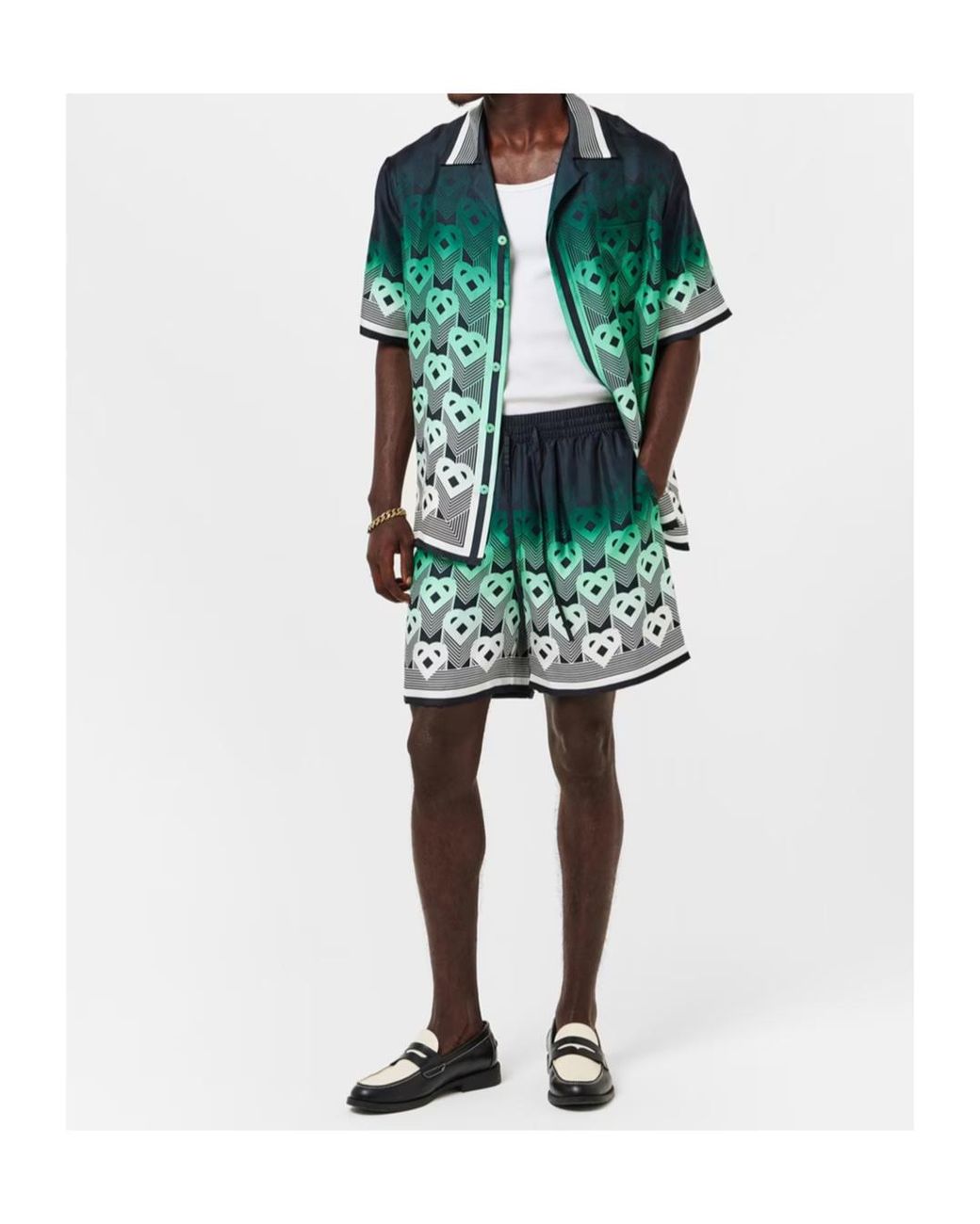 Casablanca Green Elastic Waist Shorts for men