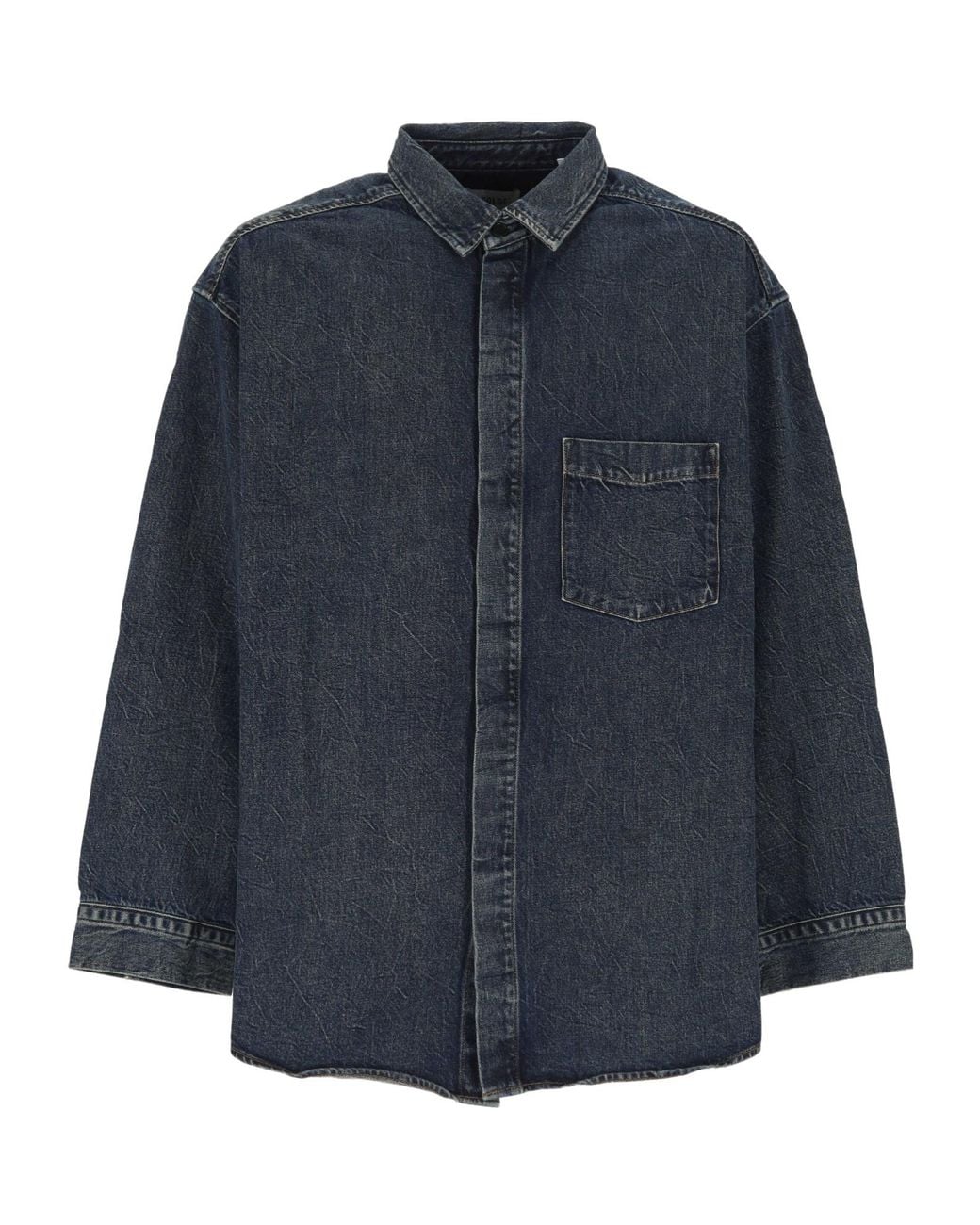 Agolde Blue Patch-Pocket Denim Shirt for men