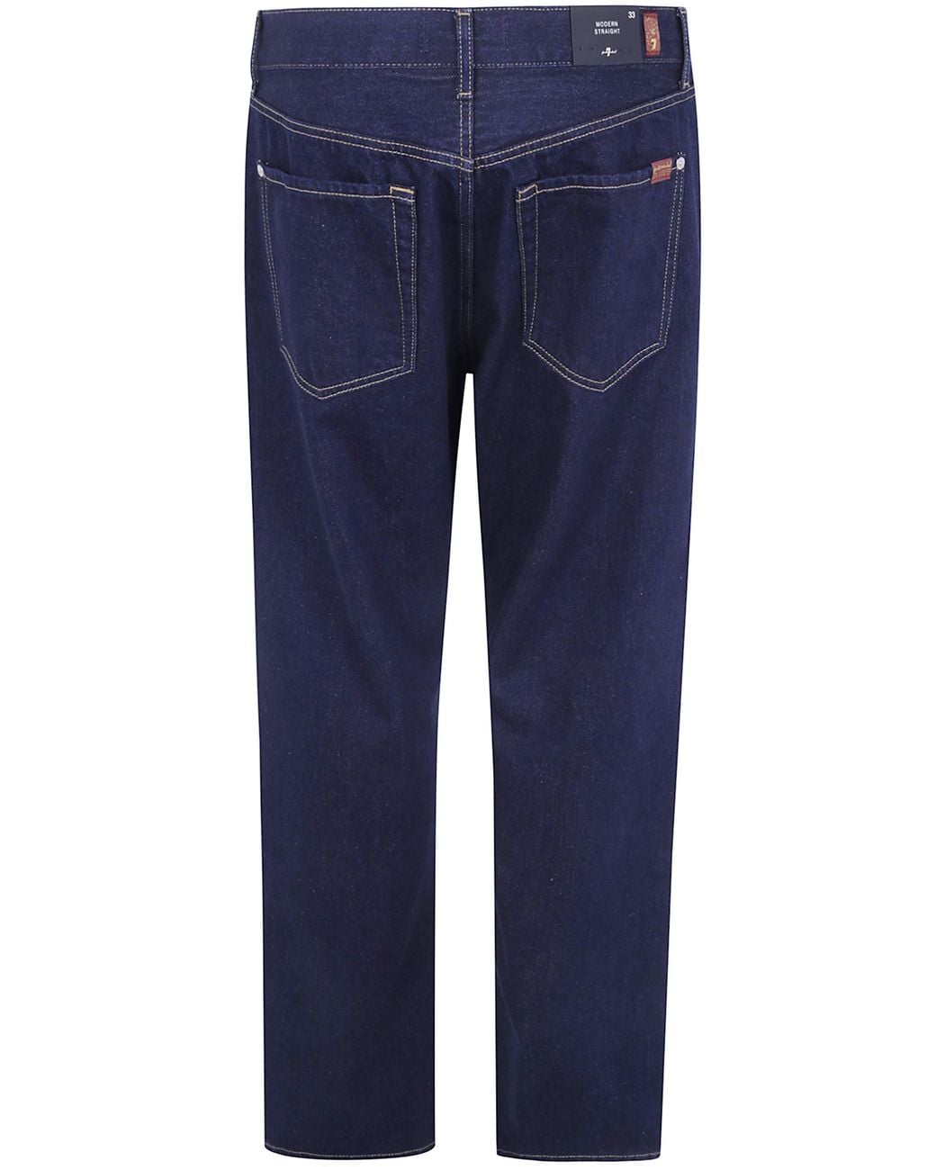 7 For All Mankind Blue Straight Fit Faded Jeans for men
