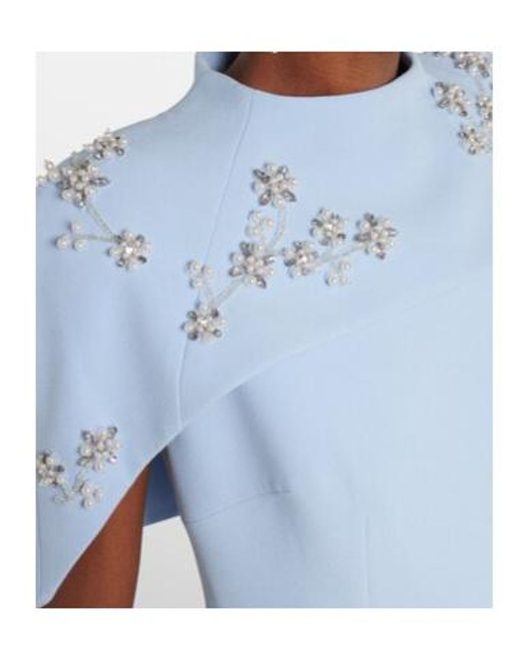 Safiyaa Blue Embellished Caped Gown