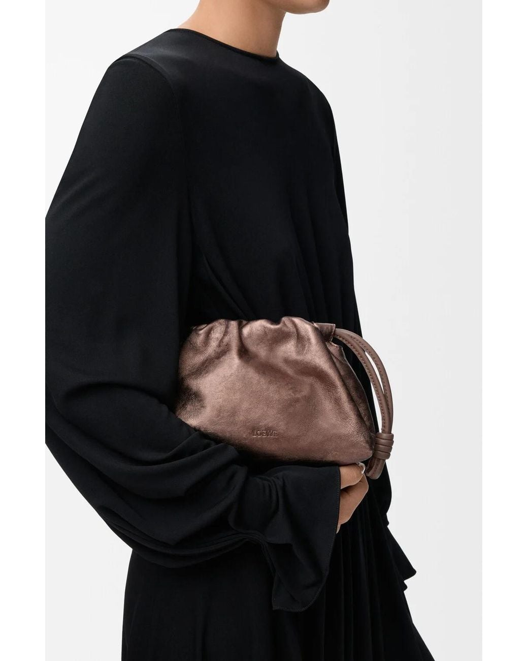 Loewe Brown Mini Flamenco Clutch Bag