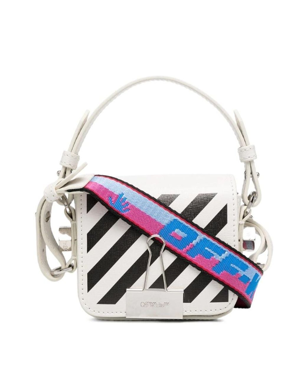 Off-White c/o Virgil Abloh Blue Diagonal Baby Flap Bag