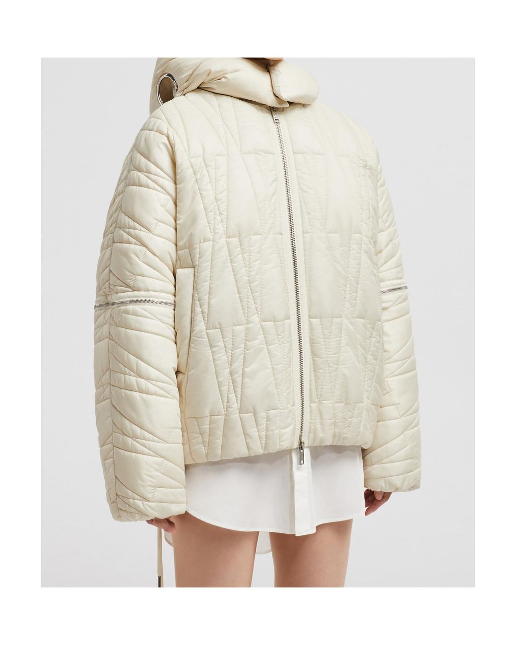 Moncler White Genius Hooded Convertible Down Jacket