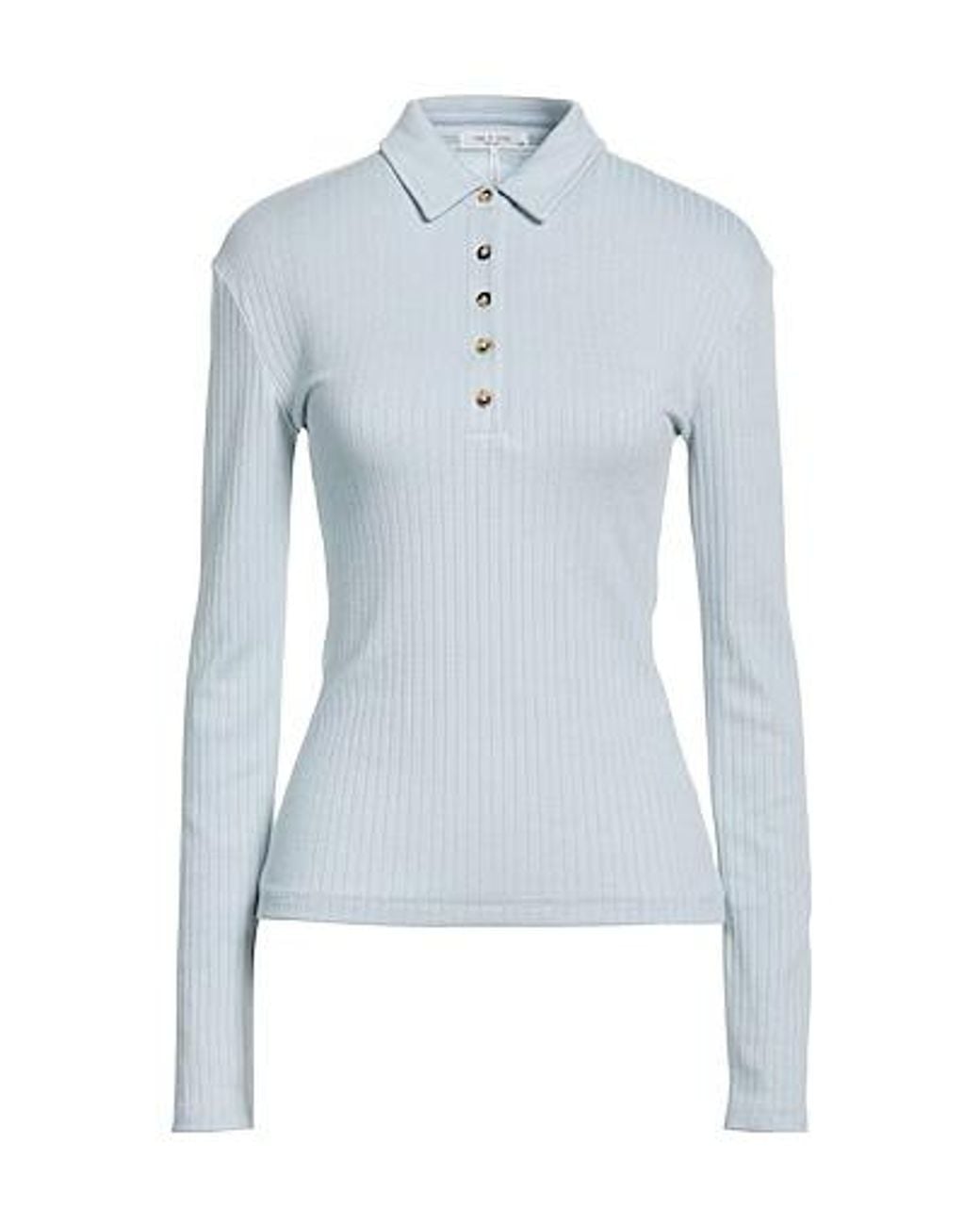 Rag & Bone Blue Solid Stretch Knit Sweater