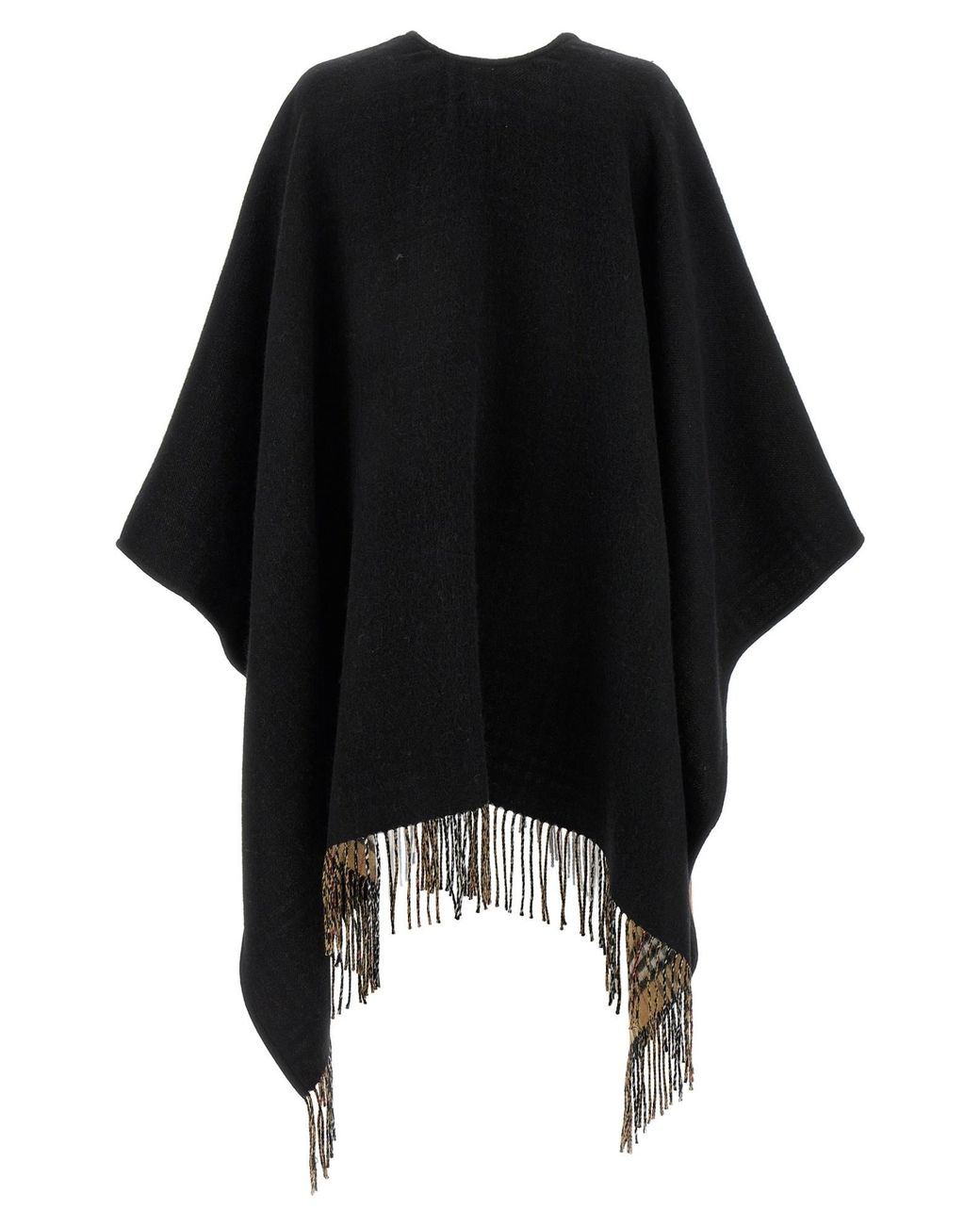 Burberry Black Fringed-Edge Reversible Cape