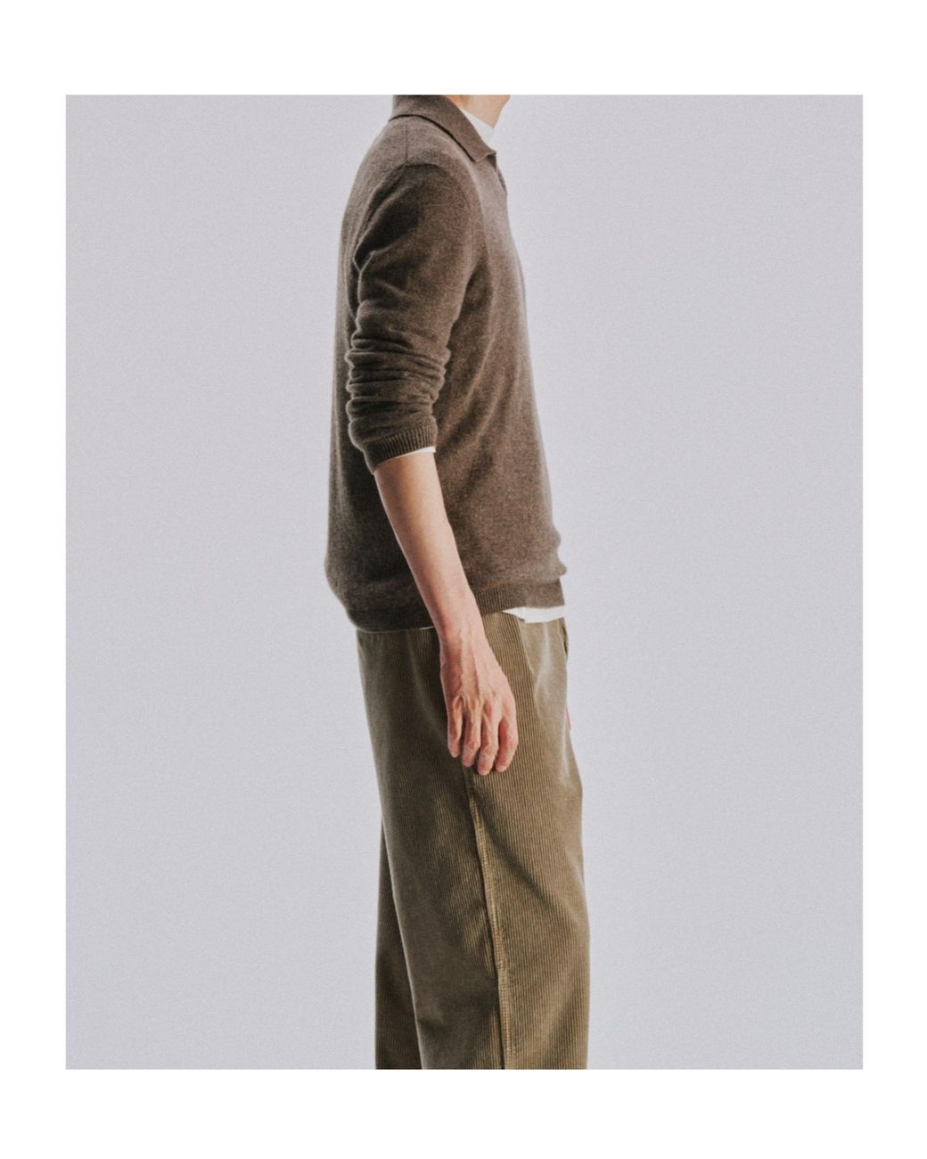 The Row Brown Long-Sleeved Polo Sweater for men