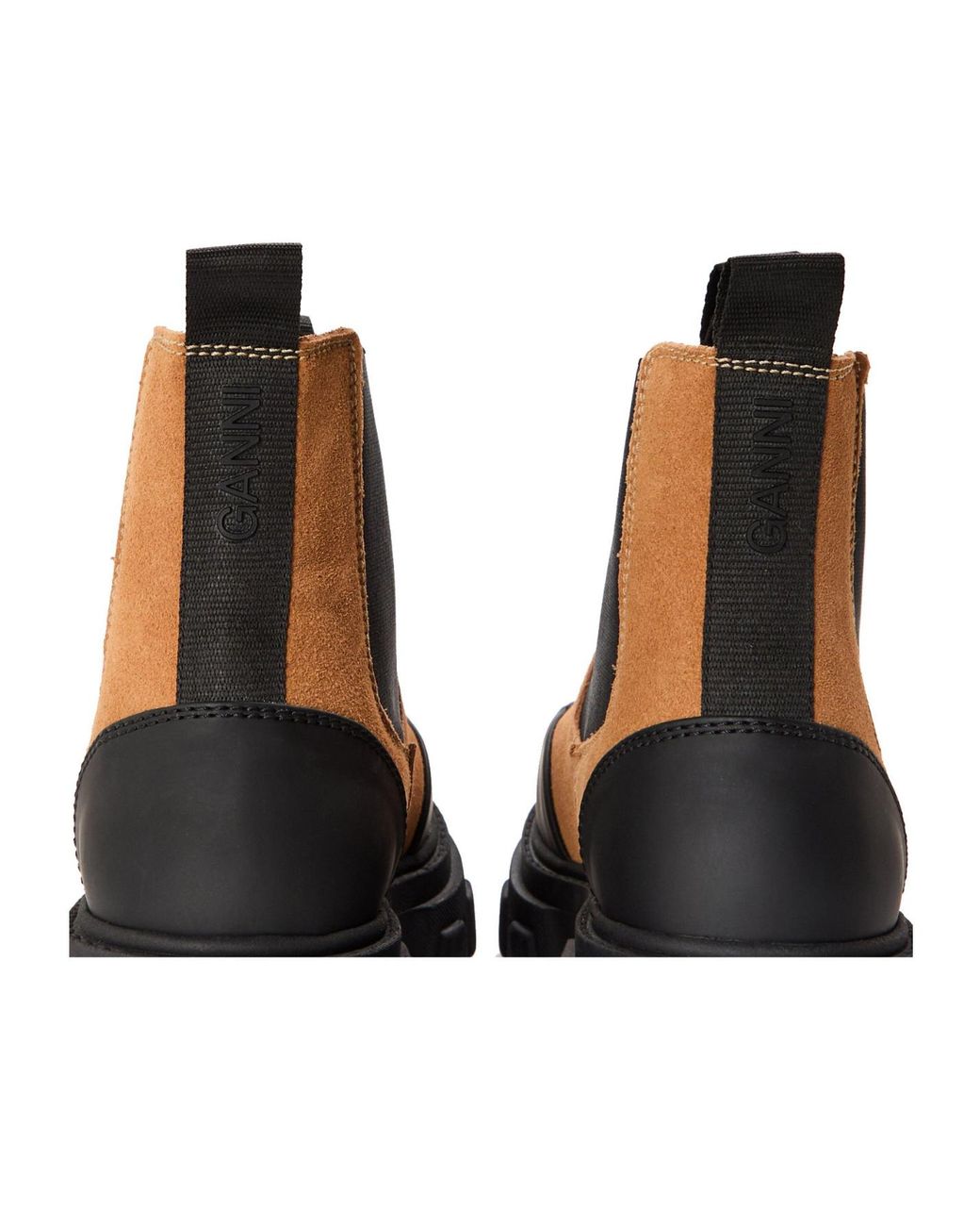 Ganni Black Clted Low Chelsea Boots