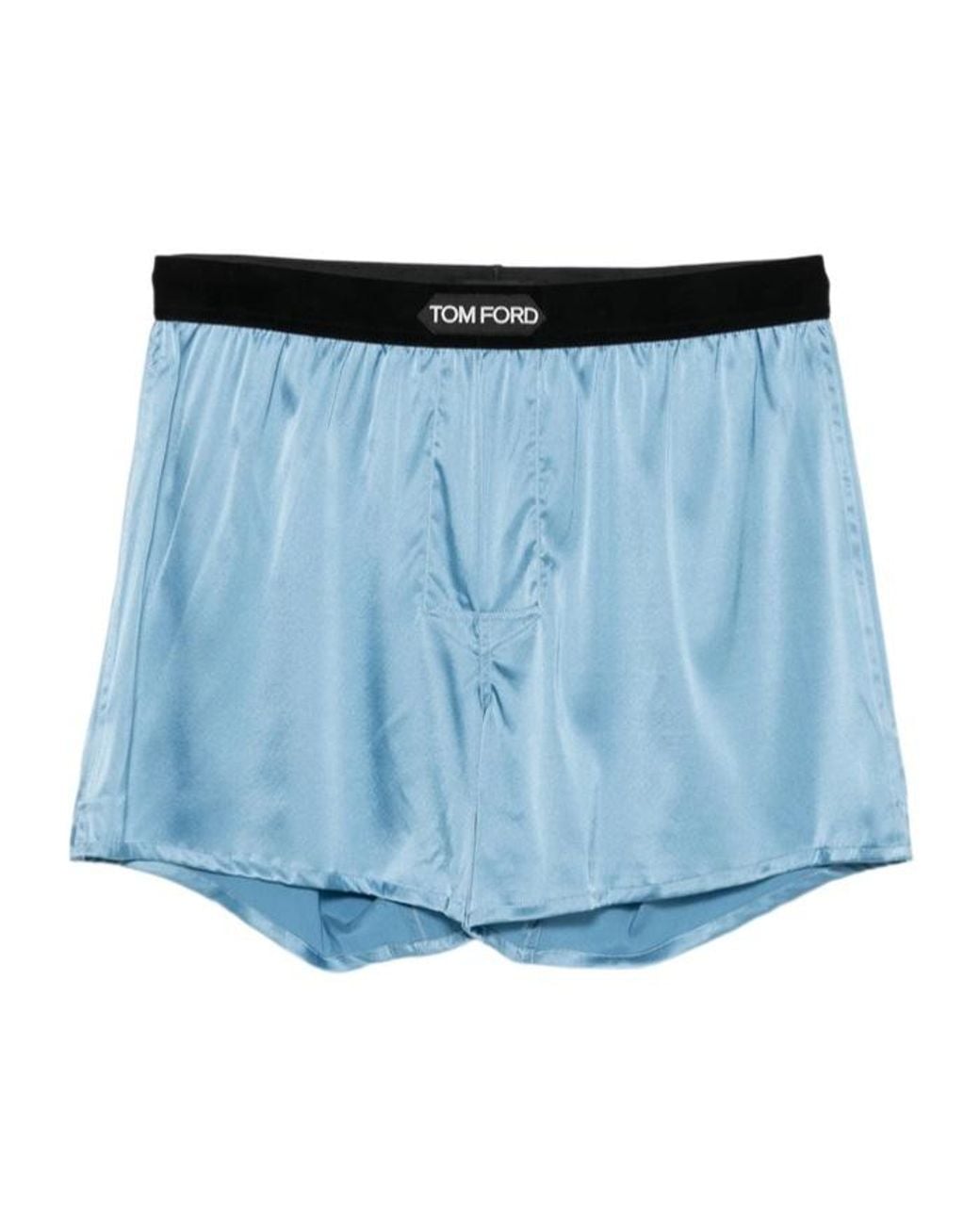 Tom Ford Blue Logo-Patch Boxer Shorts for men