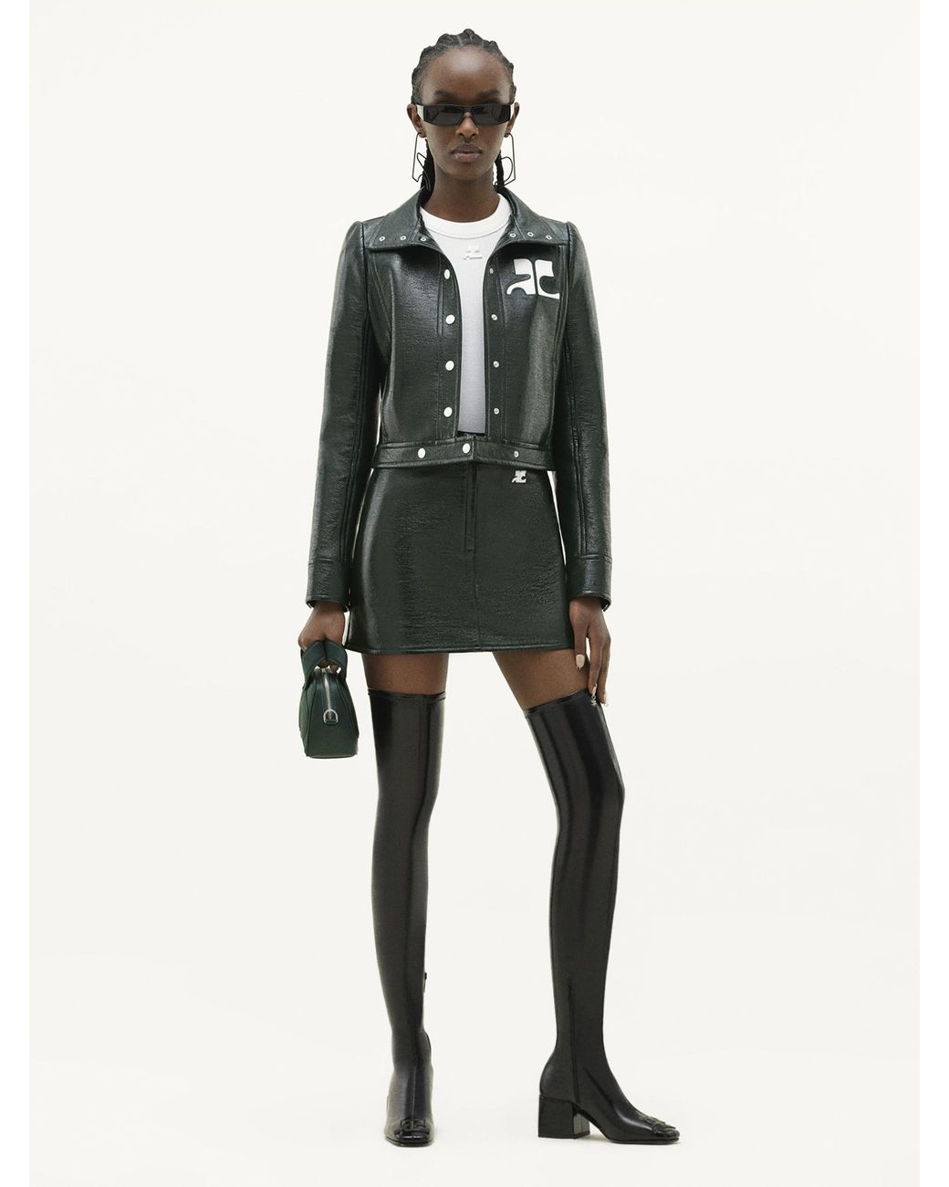 Courreges Green Courrèges Reedition Logo Patch Mini Skirt