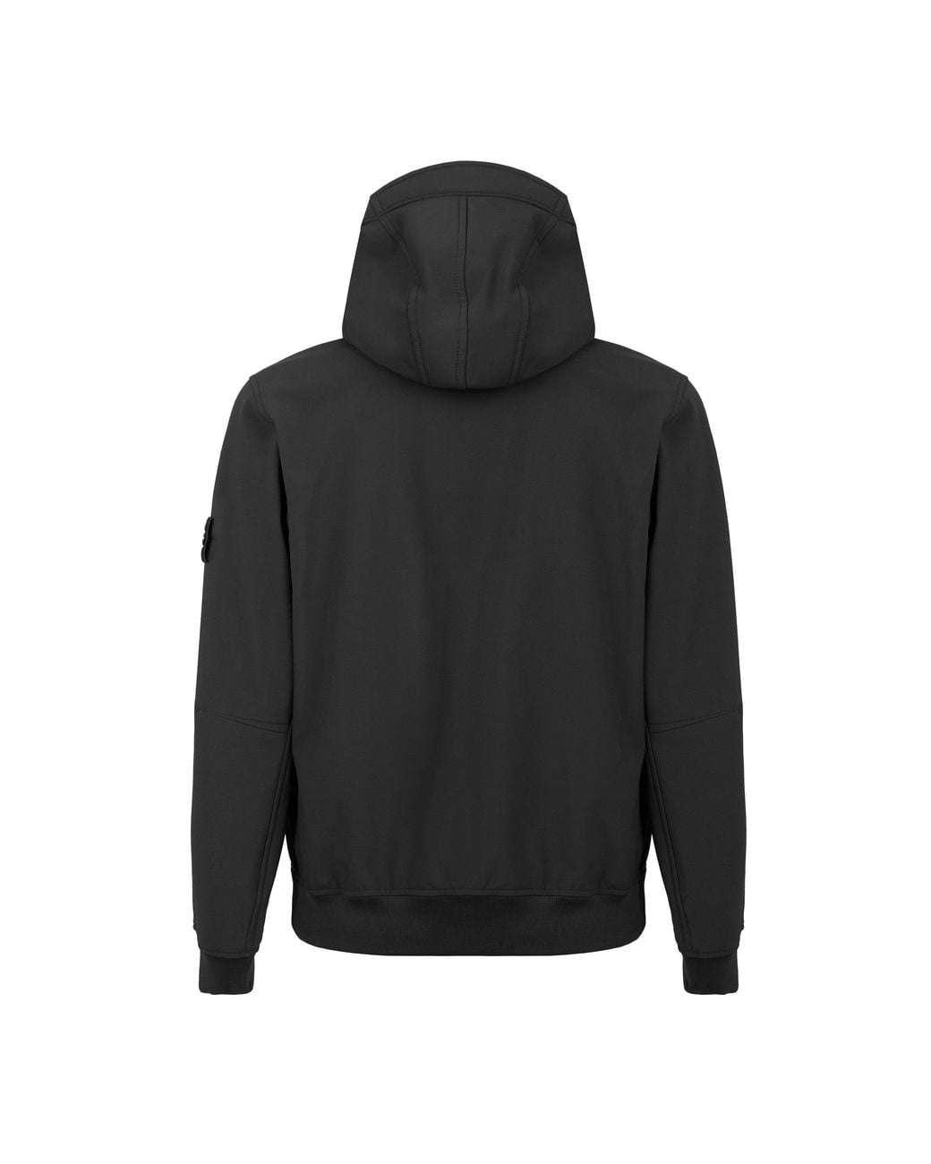 Stone Island Black Hooded Softshell Zip-Up Jacket for men