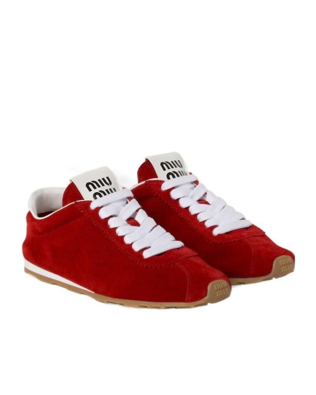 Miu Miu Red Suede Sneakers