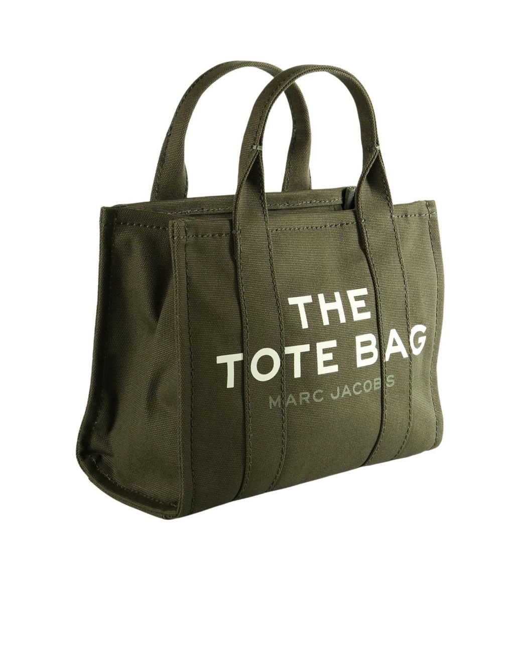 Marc Jacobs Green Logo Printed Zip-Up Small Tote Bag