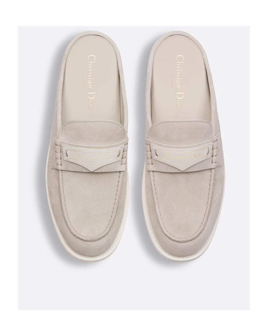 Dior White Christian Boy Logo Debossed Slip-On Sandals