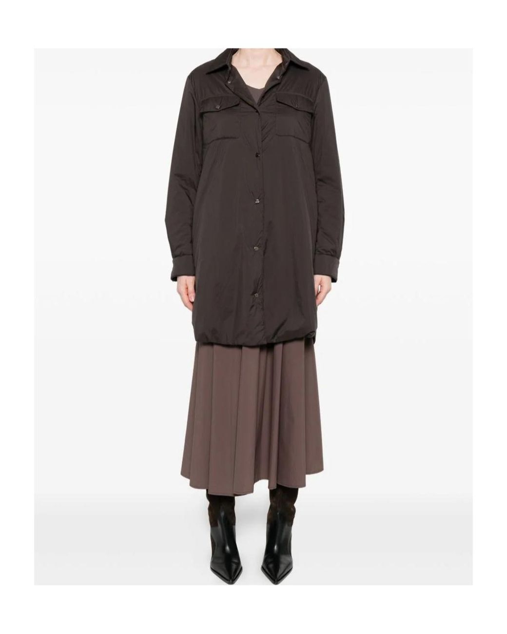 Herno Black Button-Down Flap-Pocket Shirt Coat