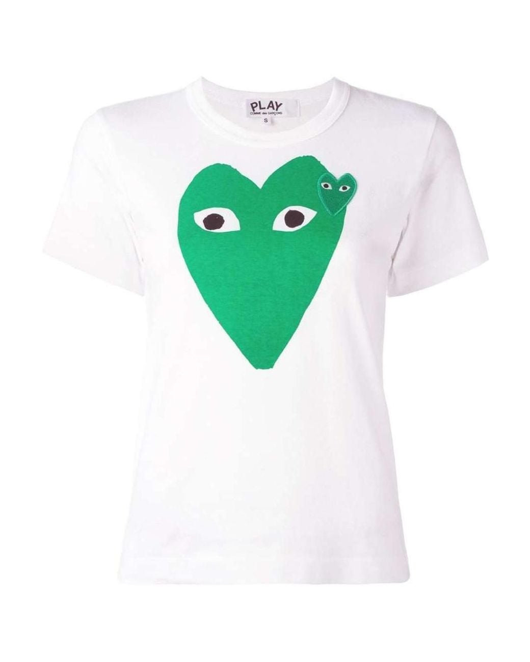 COMME DES GARÇONS PLAY Green Logo Print T-Shirt