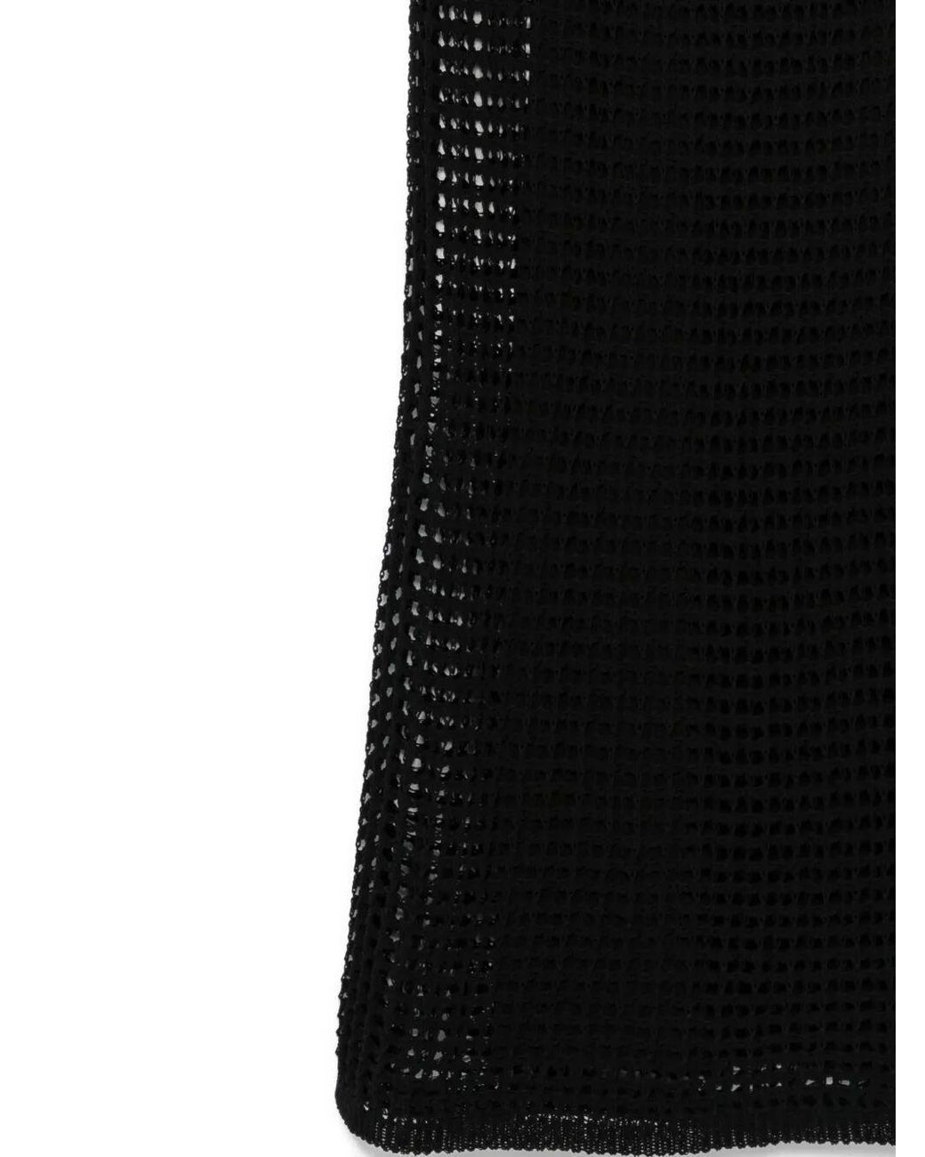 Roberto Collina Black Mesh-Knit Midi Dress