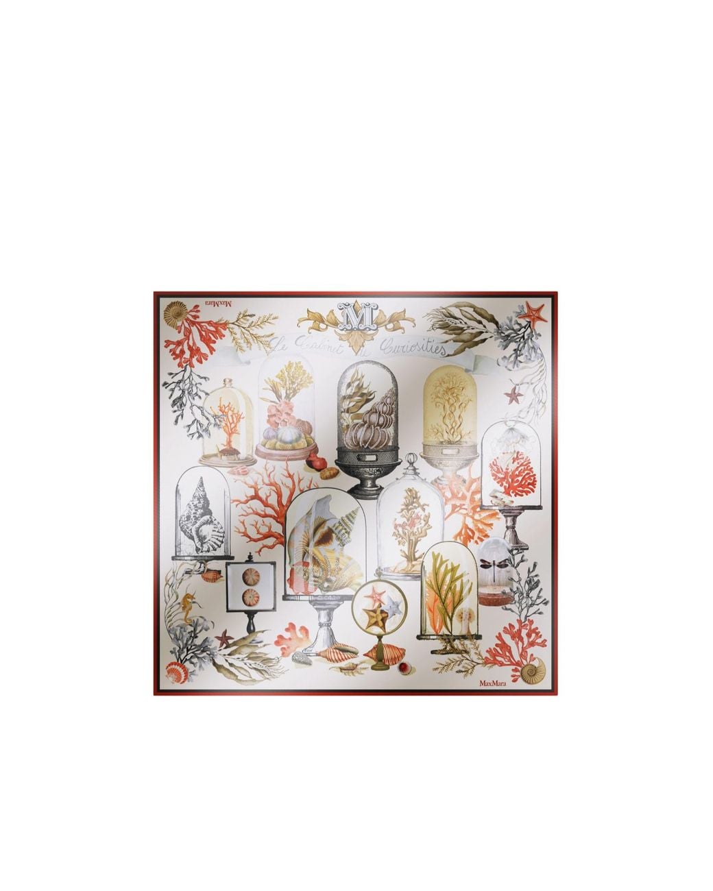 Max Mara White Le Cabinet Printed Scarf