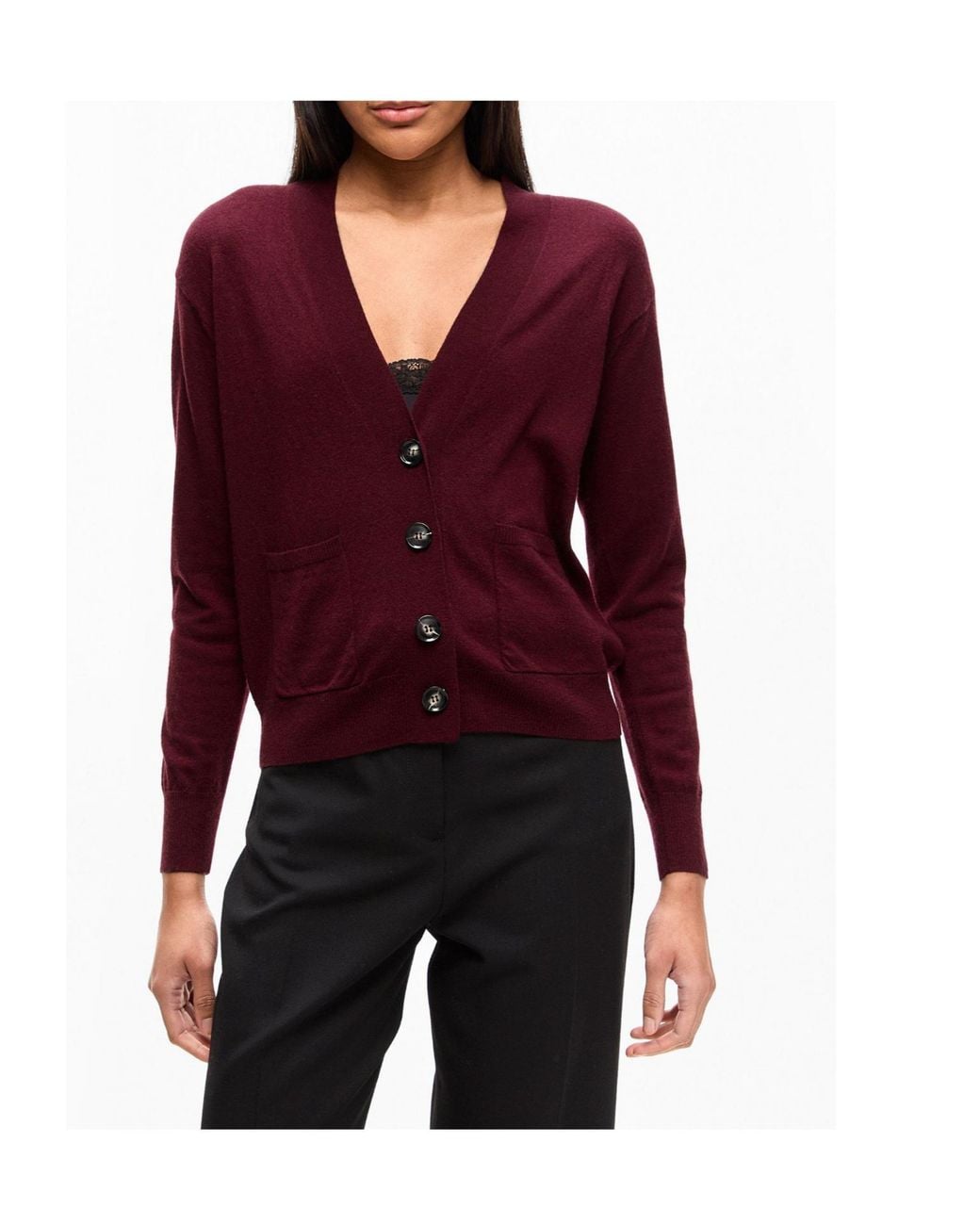 Weekend by Maxmara Purple V-Neck Knit Cardigan