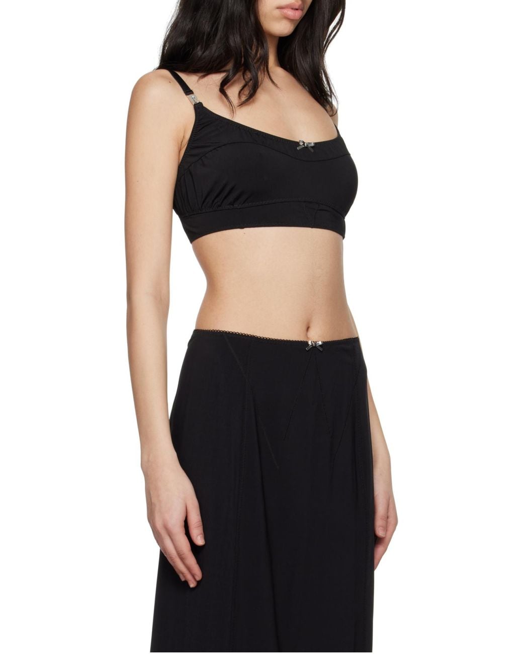 Rabanne Black Bow-Embellished Tank Top