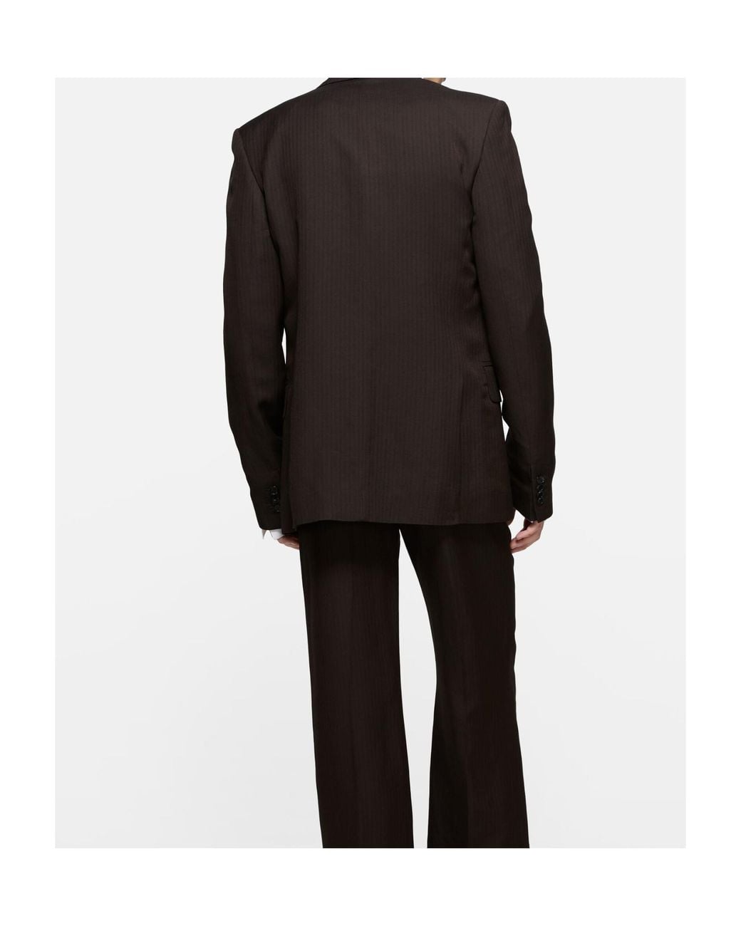 Acne Brown Double-Breasted Suit Jacket for men