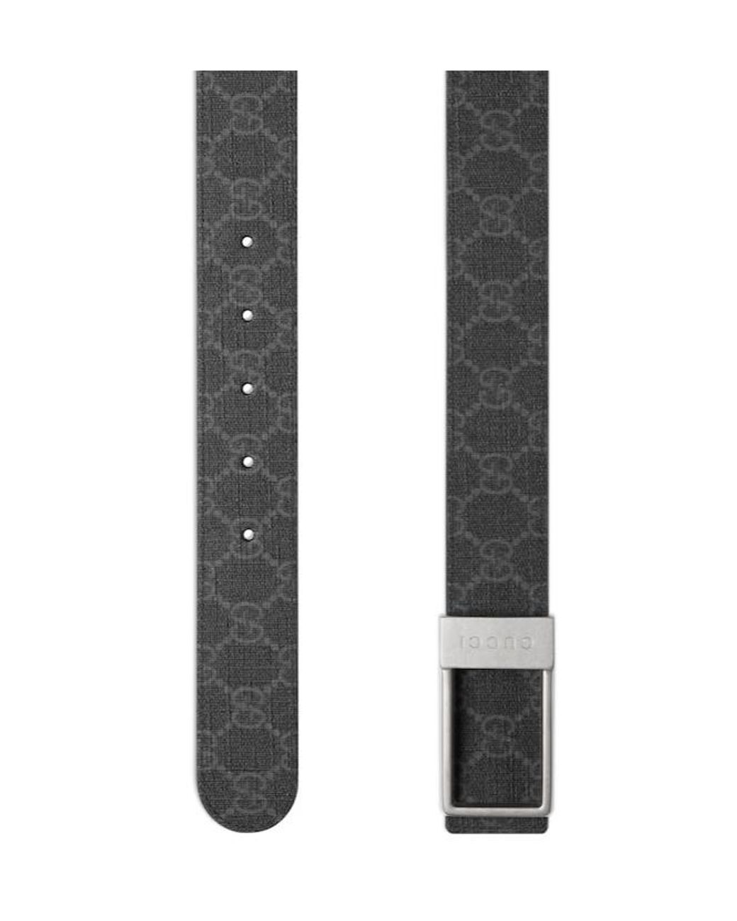 Gucci White Monogrammed Square Buckled Belt for men