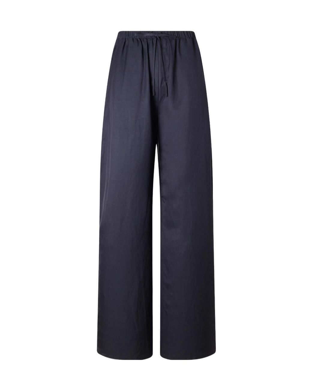 Leset Blue Daniel Satin Wide-Leg Pants