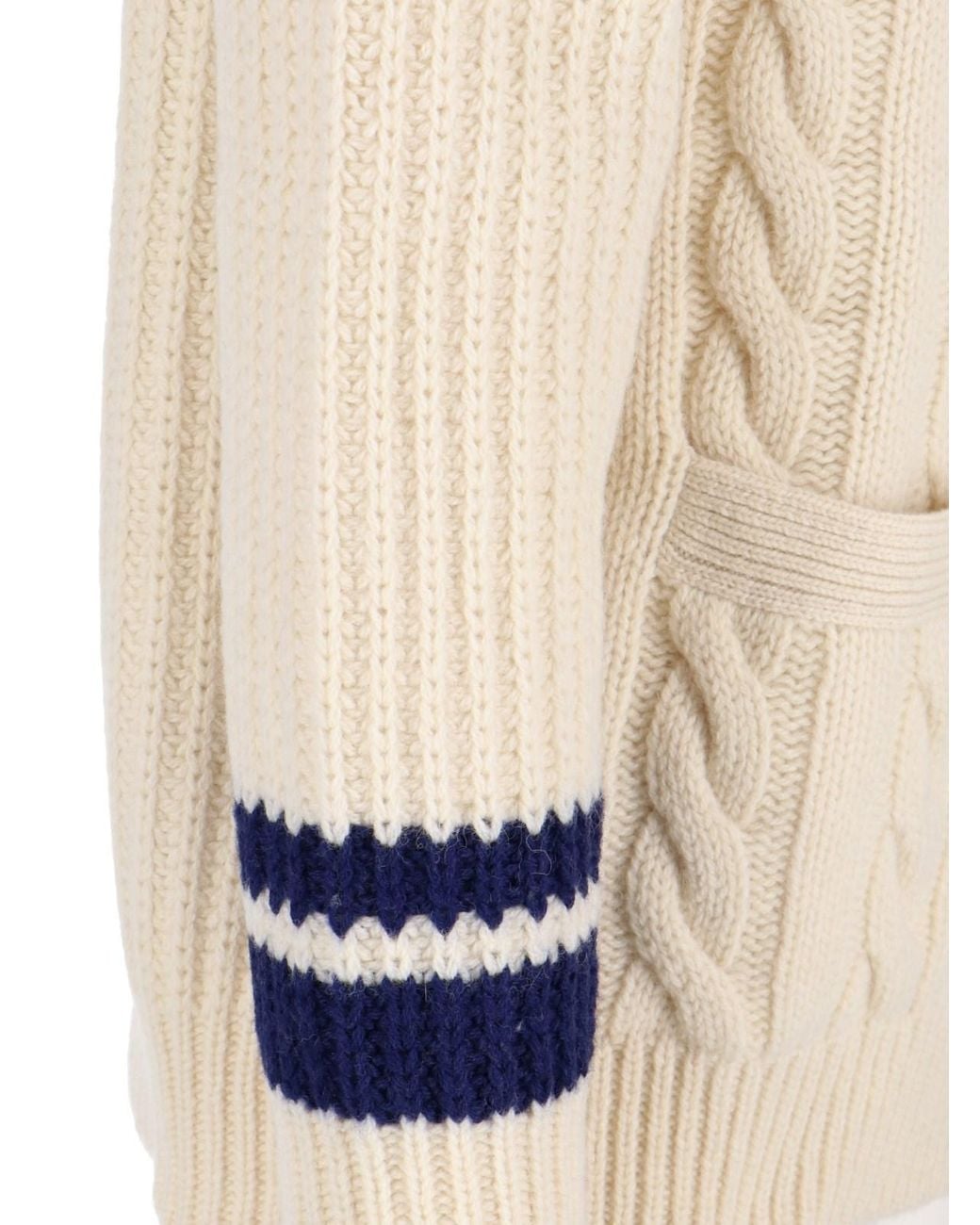 Gucci Natural V-Neck Cable-Knit Cardigan for men