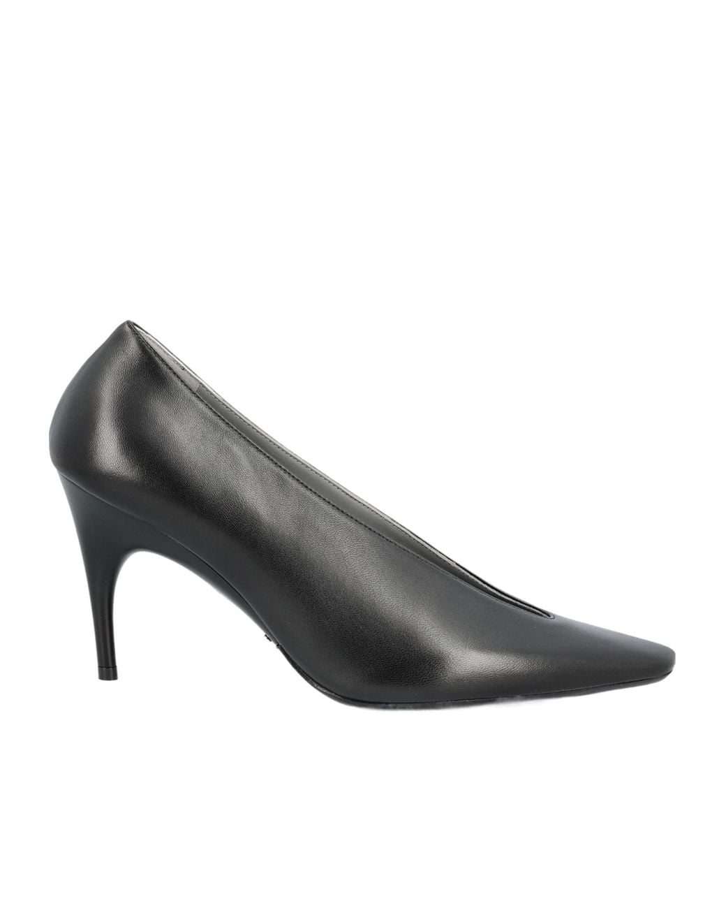 Balenciaga Gray Duchesse Asymmetric Heeled Pumps