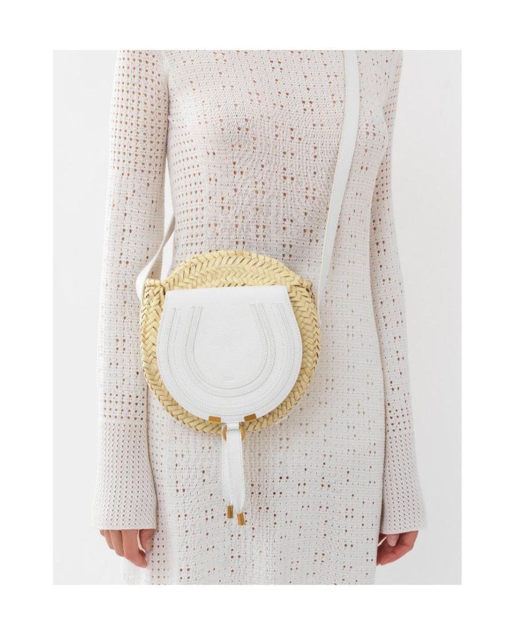 Chloé White Marcie Crossbody Bag