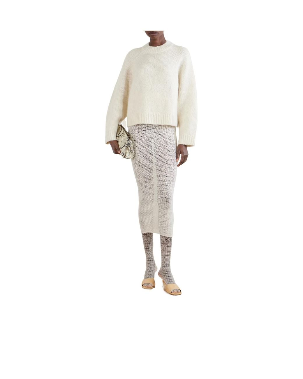 Wolford White Solid Color Tights