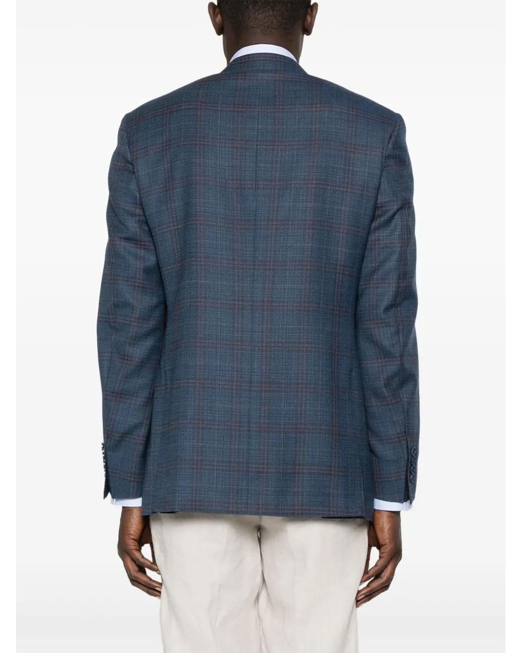Canali Blue Checked Blazer for men