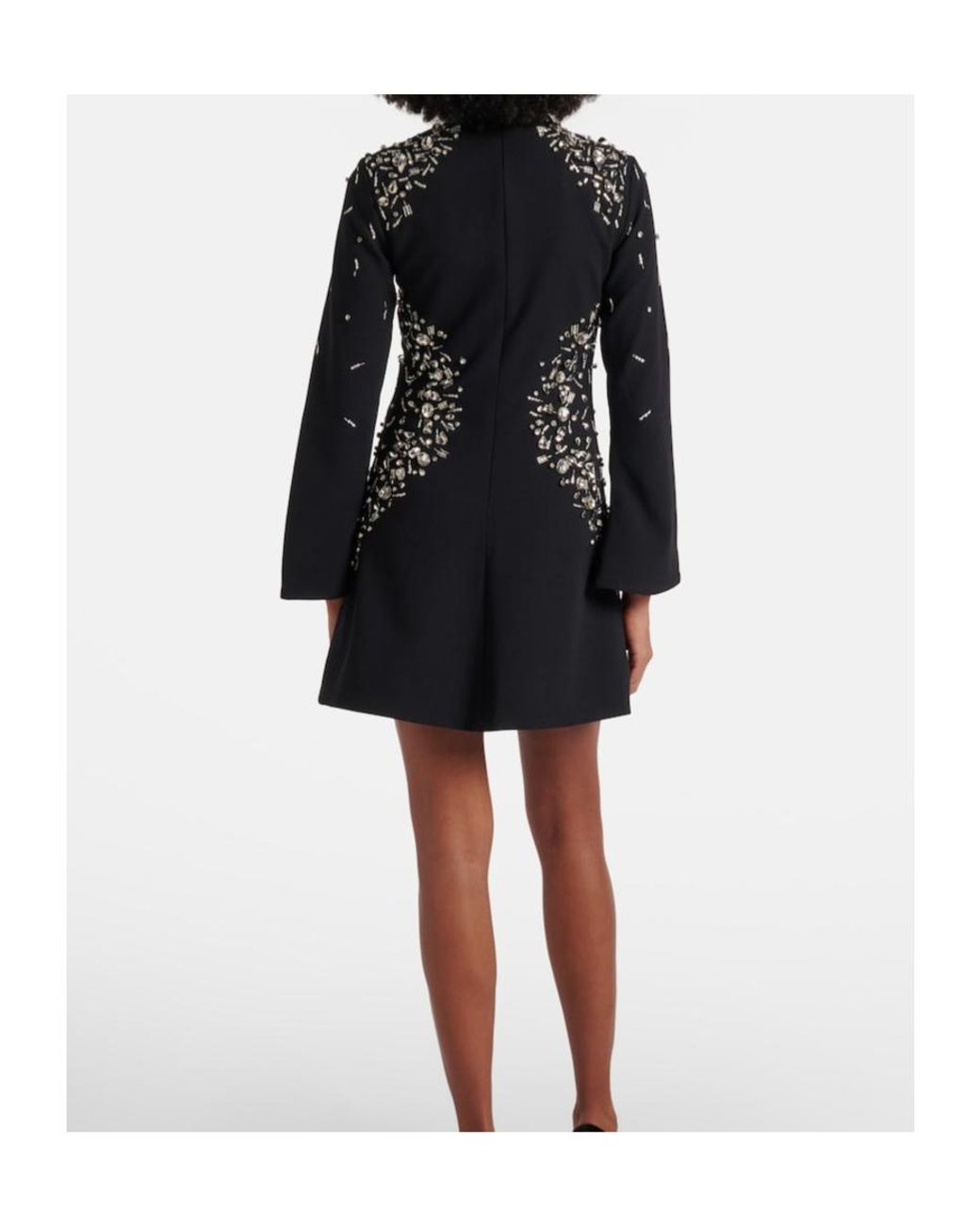 Jonathan Simkhai Black Carla Embellished Crepe Minidress