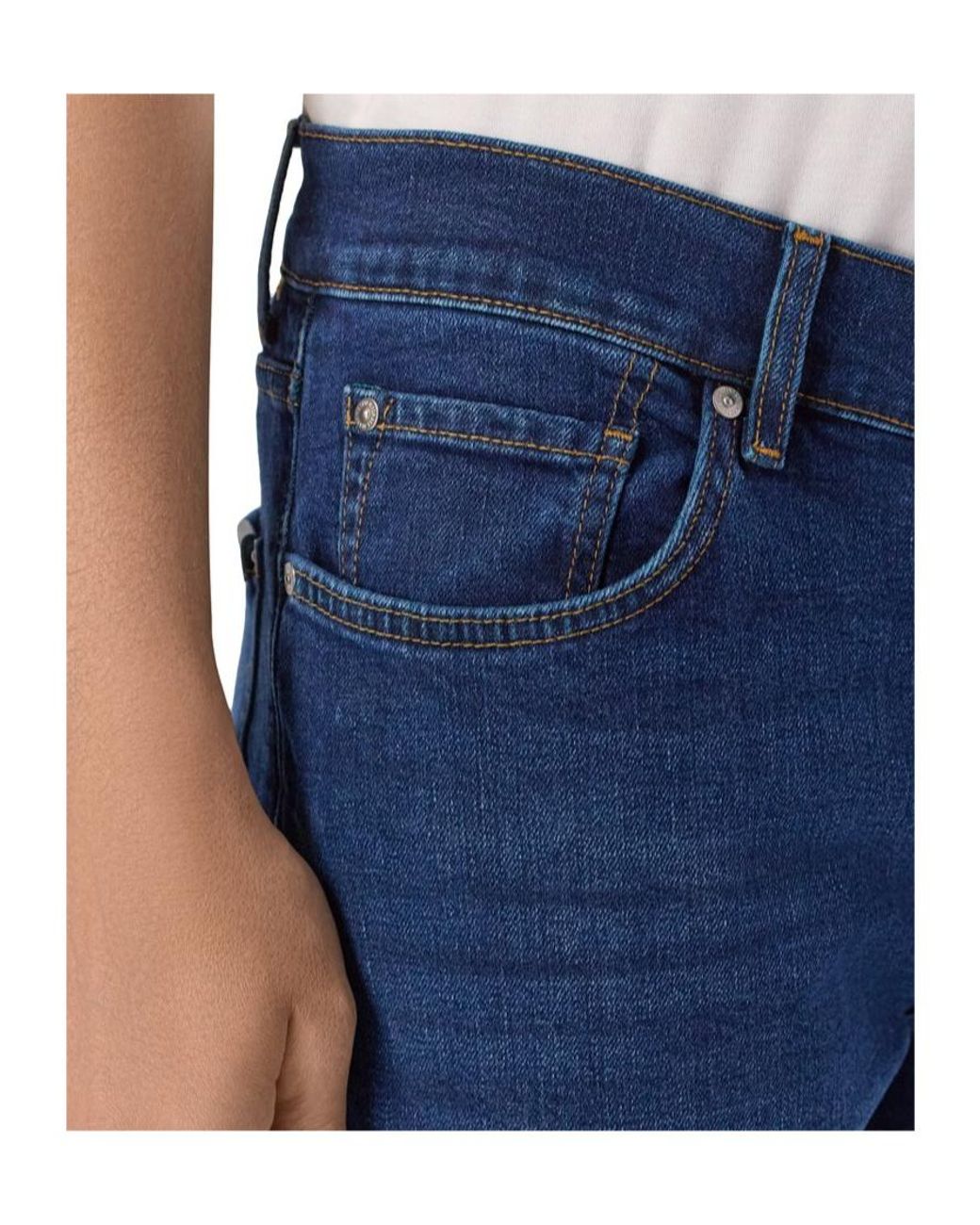 7 For All Mankind Blue Straight-Leg Stretch Jeans for men