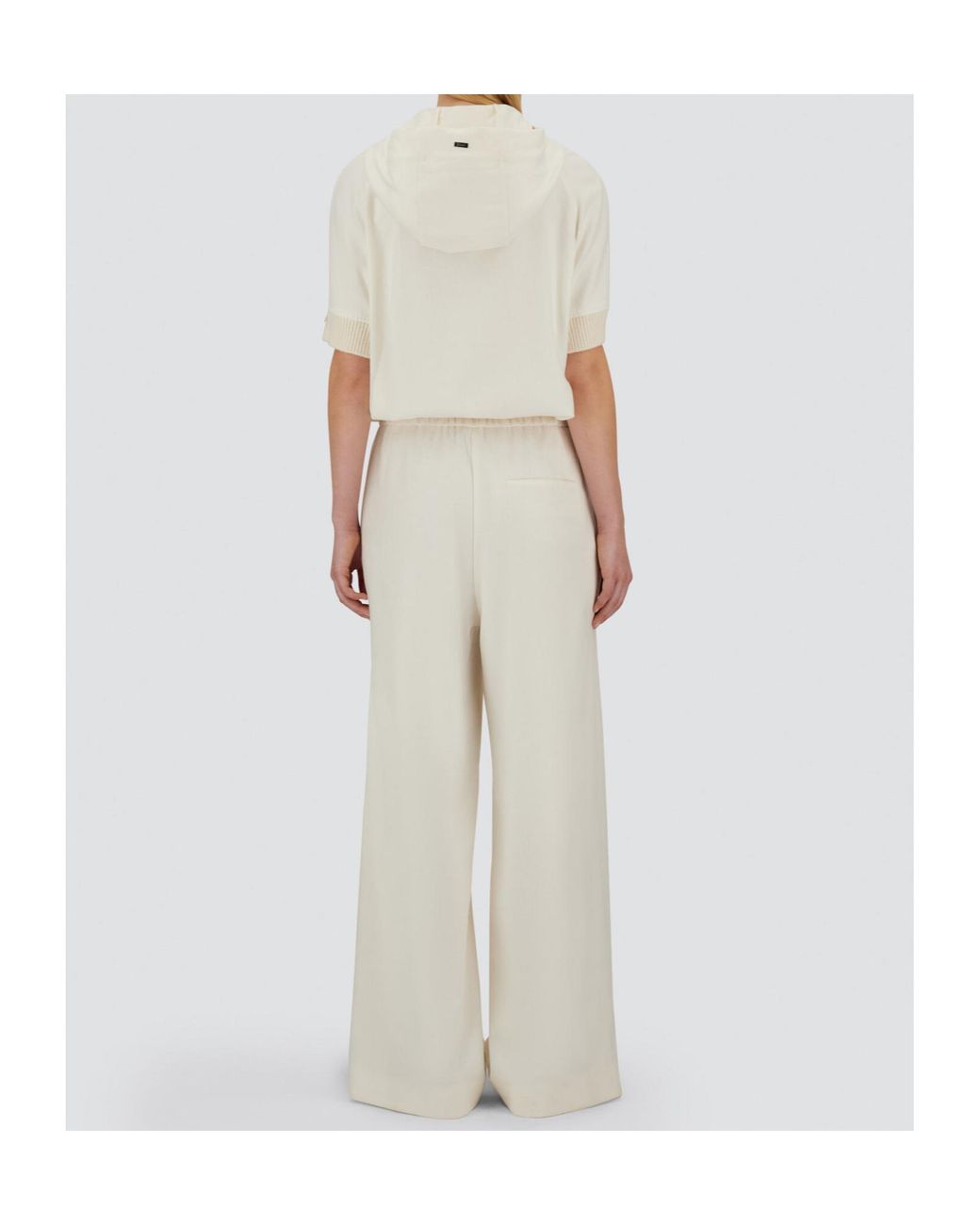 Herno White Drawstring Trousers