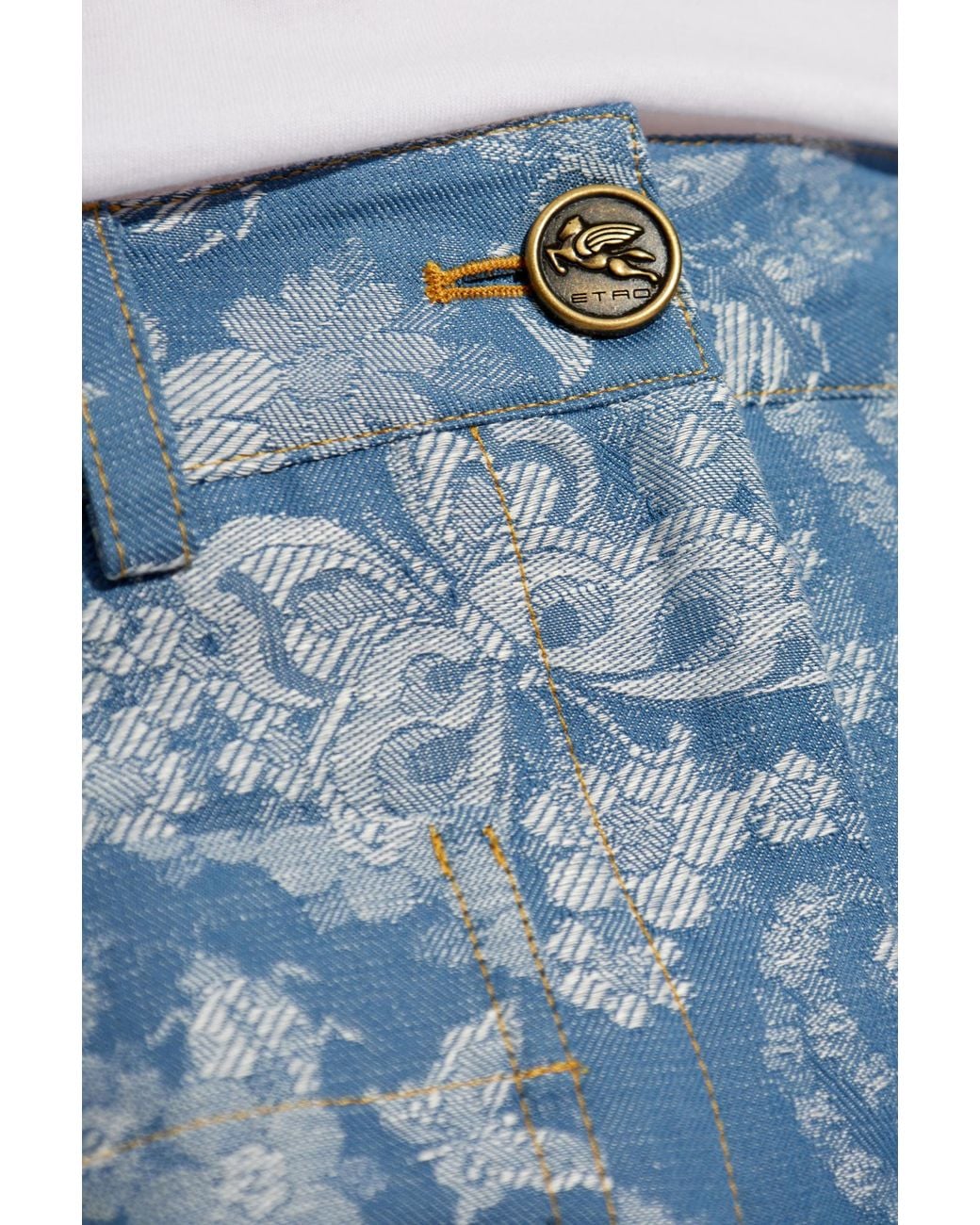 Etro Blue Floral Printed Trousers