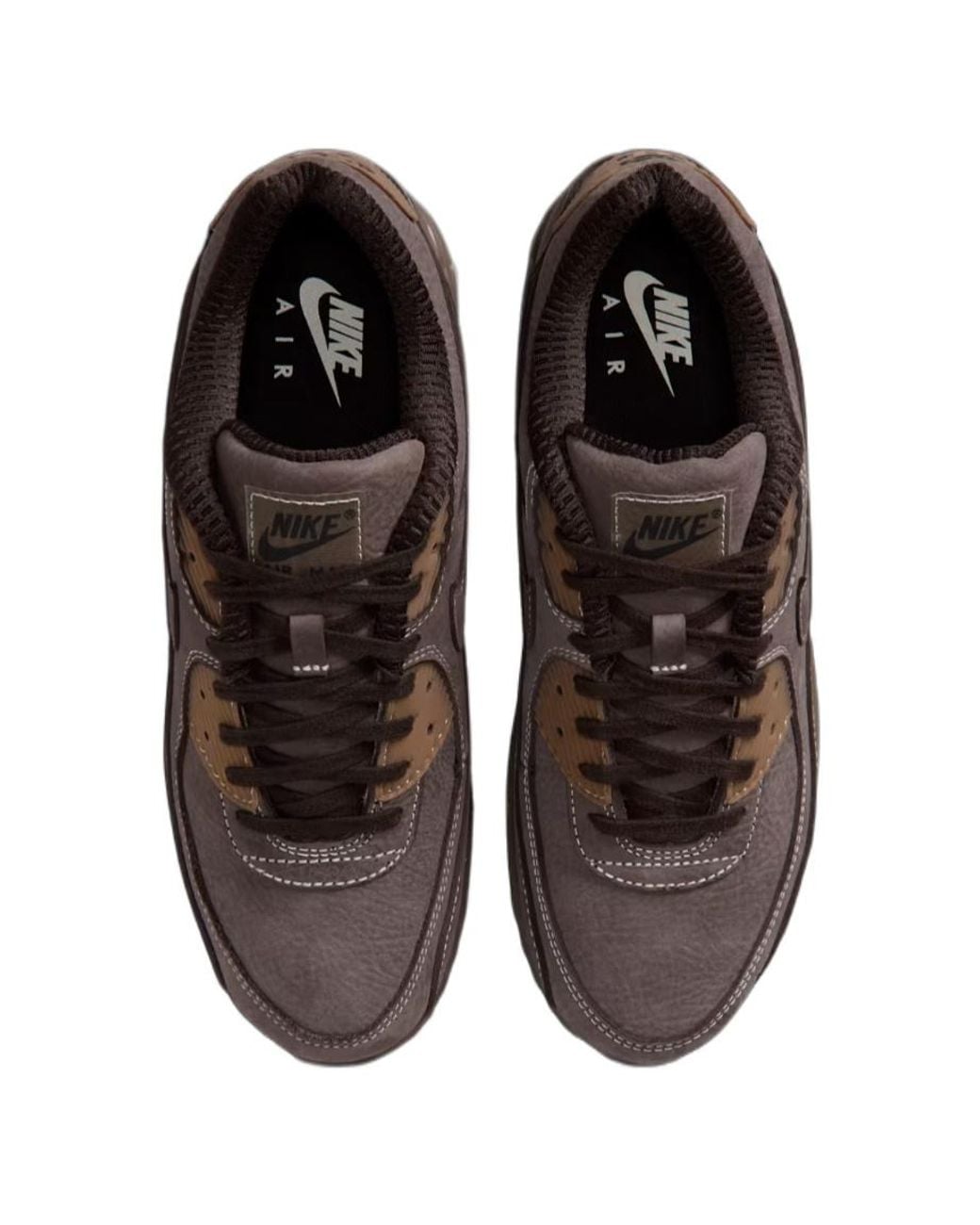 Nike Brown Air Max 90 Contrast-Stitched Sneakers for men