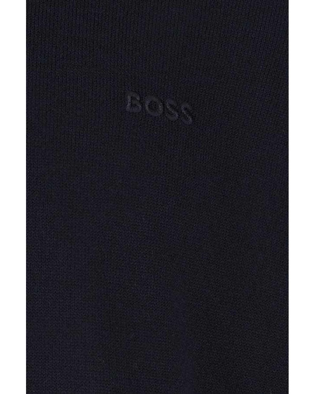 Boss Blue Boss Logo Embroidered Crewneck Jumper for men