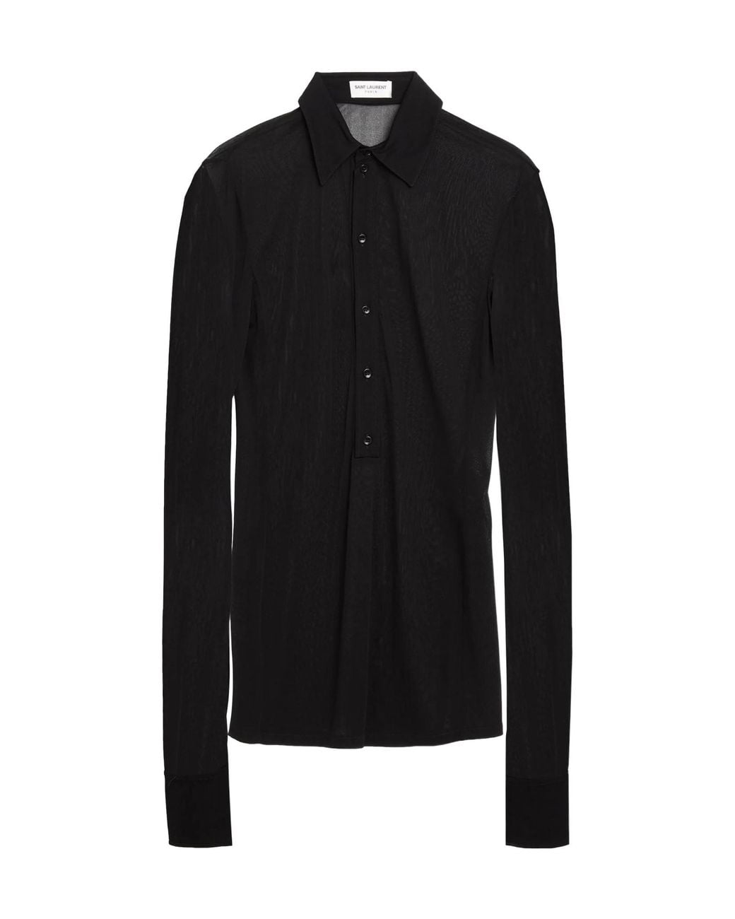 Saint Laurent Black Solid Colour Shirts Blouses